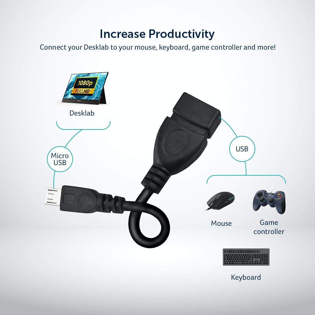 Micro USB 2.0 to Female USB - Desklab Monitor